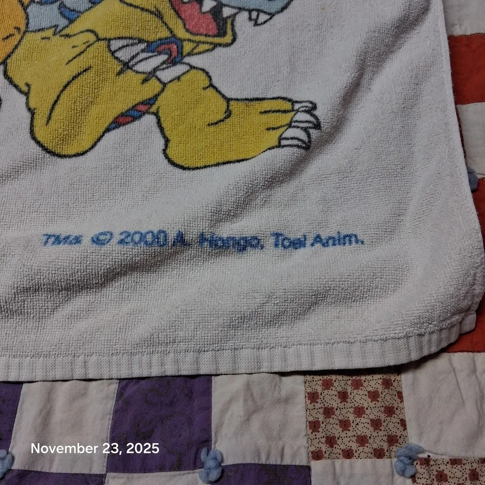 Vintage Digimon Digital Monsters Bath Towel Y2K 2000 Unbeatable Team H2F‎
